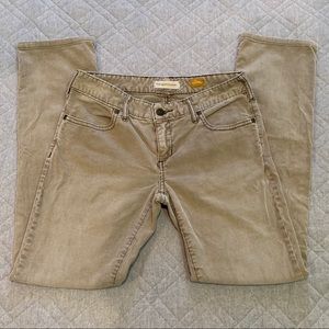 Anthro Pilcro Vintage Slim Straight Leg Cords, Oatmeal Tan, Size 26